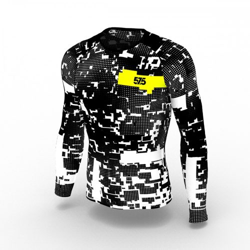 Rashguard lange Ärmel - Glitch Black