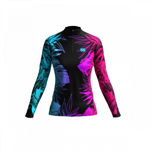 Langarm-T-Shirt - für Damen Cold Top - Neon Leaves