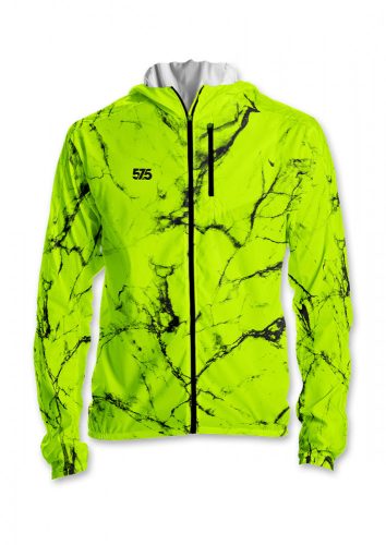 Laufjacke mit Kapuze - FLUO MARBLE - Green