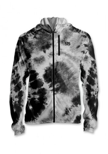 Laufjacke mit Kapuze - TIE DYE - Black and White