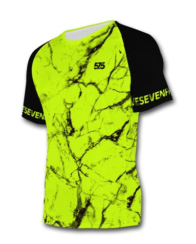 Lauf-T-Shirt PRO - FLUO MARBLE - Green