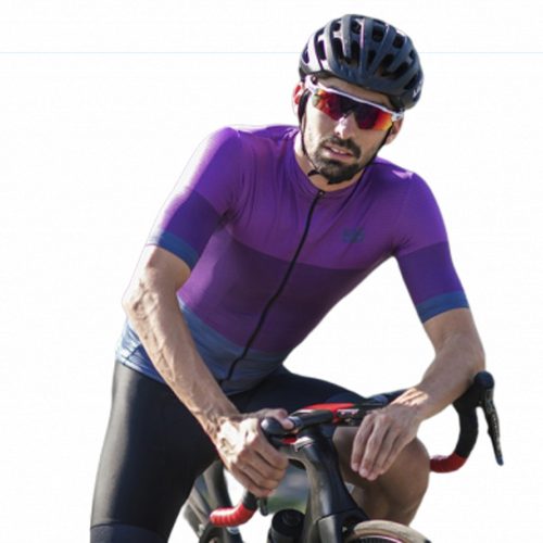 Radtrikot - PRO Gavia - THREE - STRIPE - PURPLE - BLUE