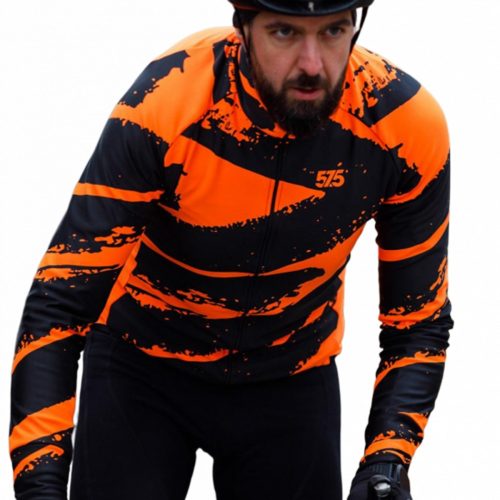 Fahrrad Thermojacke - STRIPE - Orange