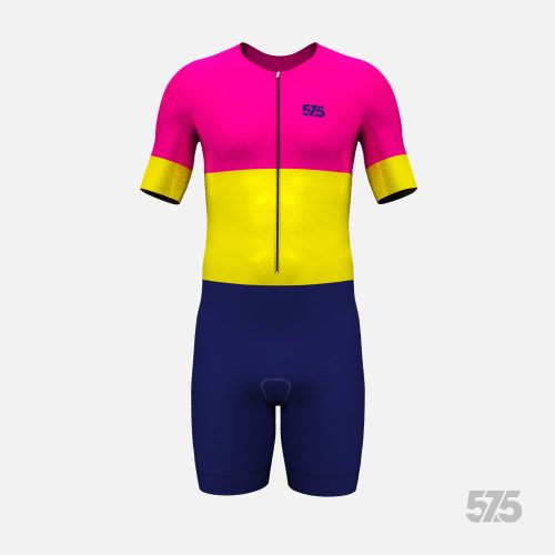 Triathlon Renndress - HIGH Perfomance - kurze Ärmel - Threestripe Pink